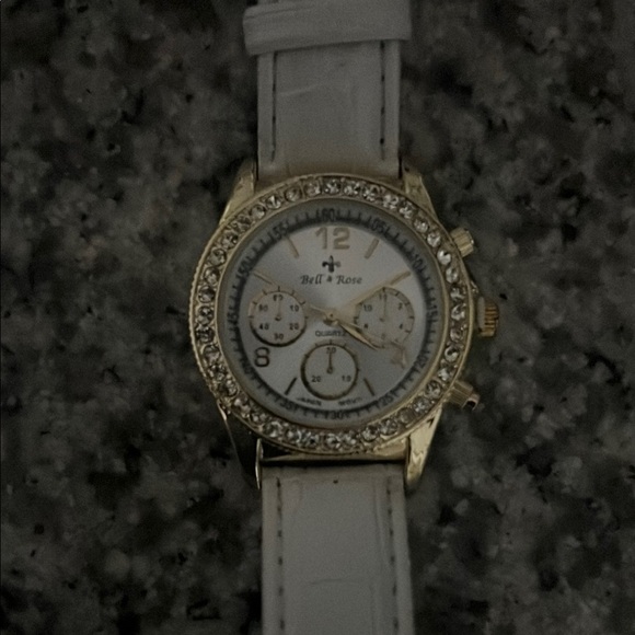 Bell & Ross White and Gold Chronograph Watch with Crystal Bezel main image 13